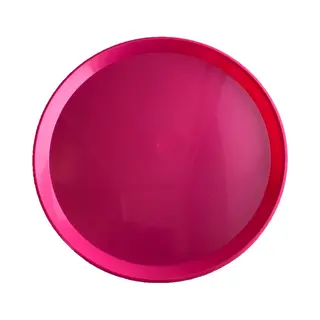 Hega hogar Dienblad - Roze - Kunststof - 34x2 Cm - Rond - Serveerblad - Vaatwasserbestendig
