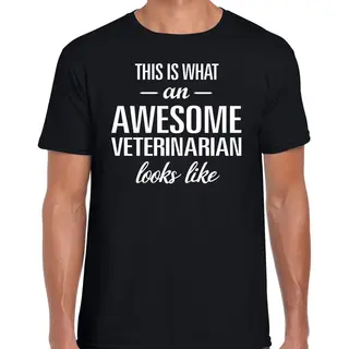 Bellatio Decorations Awesome Veterinarian / Geweldige Dierenarts Cadeau T-shirt Zwart - Heren - Kado / Verjaardag / Beroep Shirt S
