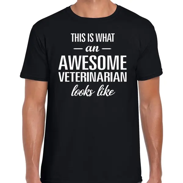Bellatio Decorations Awesome Veterinarian / Geweldige Dierenarts Cadeau T-shirt Zwart - Heren - Kado / Verjaardag / Beroep Shirt S thumbnail