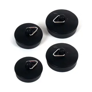 Gerimport Gootsteenstop - 4x - Rubber - Zwart - 36 En 48 Mm - Wasbak Afvoerstop