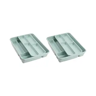 Plasticforte Bestekbak - Mintgroen - 10-vaks - 2 Lagen - Besteklade - Organizer