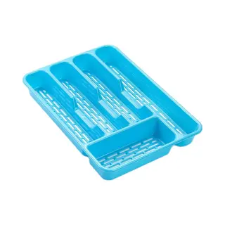 Plasticforte Bestekbak - Bestekhouder - 5 Vaks - Blauw - 33 X 24 X 4 Cm - Kunststof - Keuken Opberg Accessoires