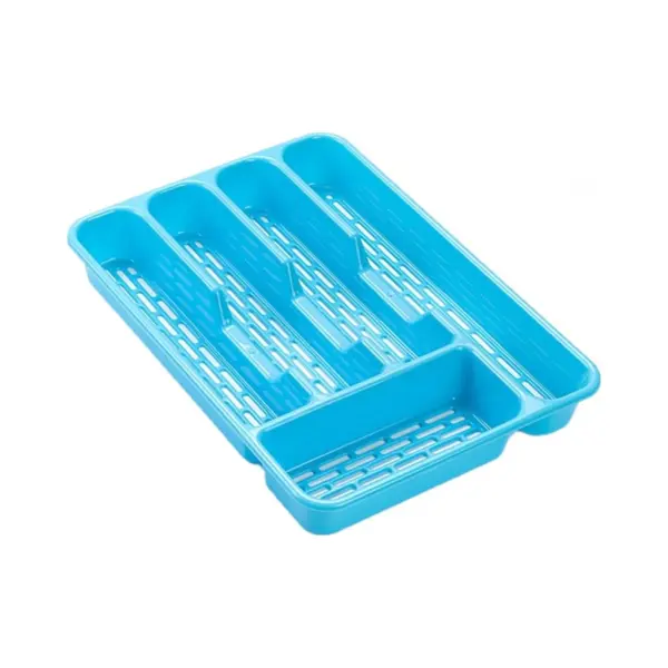 Plasticforte Bestekbak - Bestekhouder - 5 Vaks - Blauw - 33 X 24 X 4 Cm - Kunststof - Keuken Opberg Accessoires thumbnail
