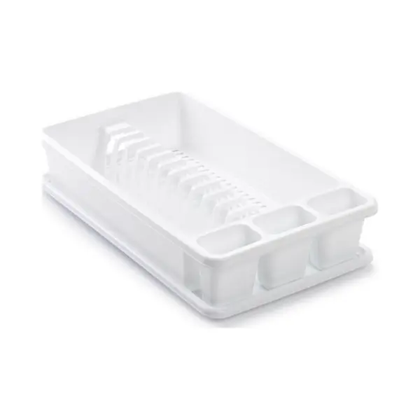 PlasticForte Afdruiprek Met Lekbak - Wit - 45 X 26 Cm - Afwasrek thumbnail