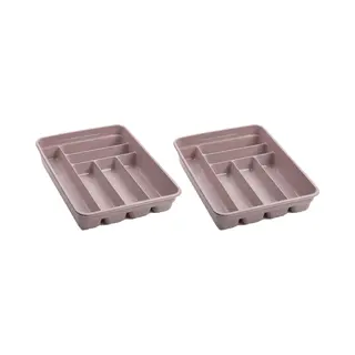 Plasticforte 2x Stuks Bestekbakken/bestekhouders 6-vaks Roze - 40 X 30 X 7 Cm - Keuken Opberg Accessoires