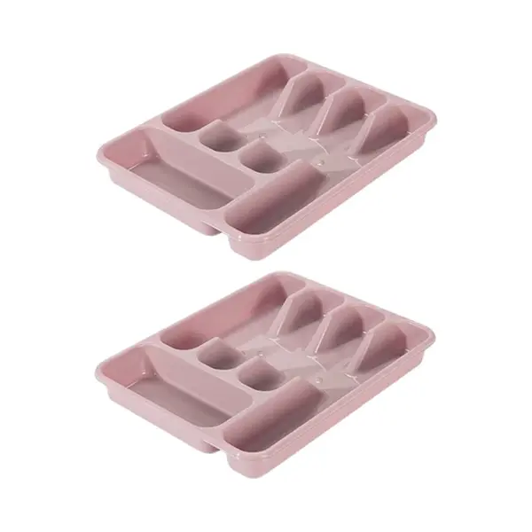 Hega hogar Bestekbak/bestekhouders 5-vaks Oud Roze - 34 X 26 X 5 Cm - Keuken Opberg Accessoires thumbnail
