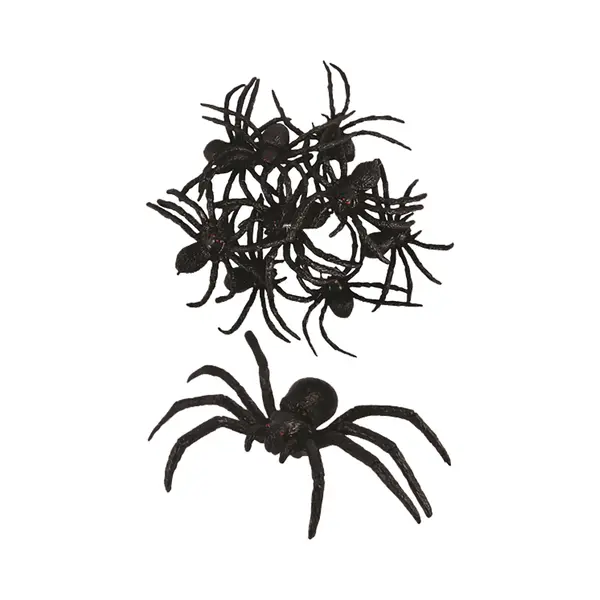 Henbrandt Griezel Spinnen Set Van 9x Stuks - Zwart - 8 Cm - Plastic Nep Spinnen - Halloween Thema - Decoraties thumbnail