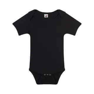 Logostar Basic Rompertje Voor Babys - Zwart - Katoen - 240 Grams - Baby Kleding - Kraamcadeau - Korte Mouwen 80