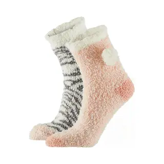 Apollo Dames Sokken - 2 Pack - Roze - Maat 36/41 - Pluche - Warm