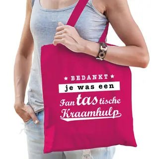 Bellatio Decorations Fantastische Kraamhulp Cadeau Tas Fuchsia Roze Voor Dames - Kado Tas / Bedankt Cadeau Kraamverzorgster