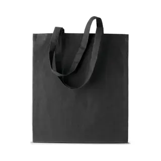 Shopper Schoudertasje - Zwart - Katoen - 38x42 Cm - Met Hengels - 11 Liter - Boodschappentas