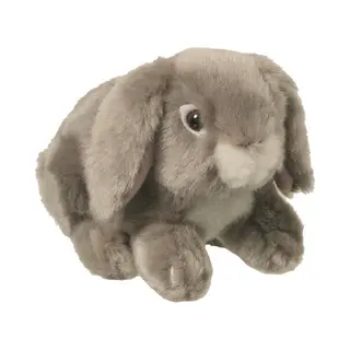 Nature Planet Knuffel Konijn - Pluche Knuffel - 13 Cm - Grijs - Dieren Knuffels