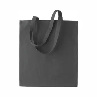 Katoenen Schoudertasje - 2x Stuks - Antraciet - 38 X 42 Cm - Boodschappentas - Met Hengsels - Goodie Bags - 11 Liter