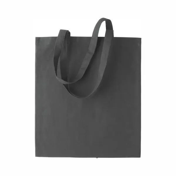 Katoenen Schoudertasje - 2x Stuks - Antraciet - 38 X 42 Cm - Boodschappentas - Met Hengsels - Goodie Bags - 11 Liter thumbnail