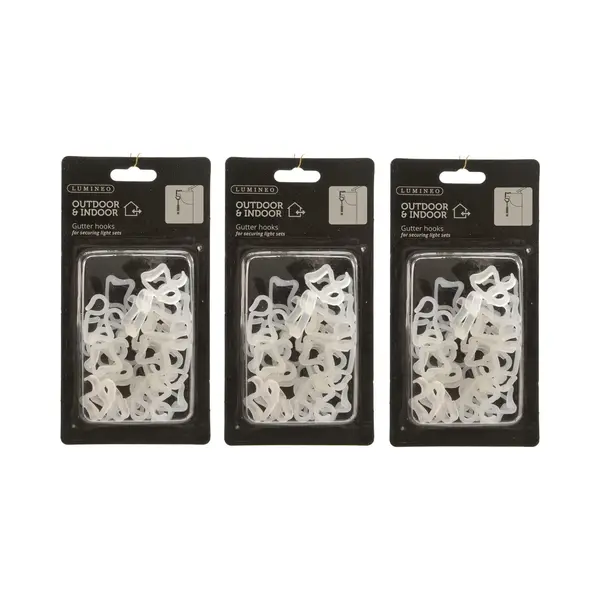 Lumineo Kerstverlichting Ophang Haakjes - 120x St - Bevestiging Dakgoot - Verlichting Ophangen thumbnail