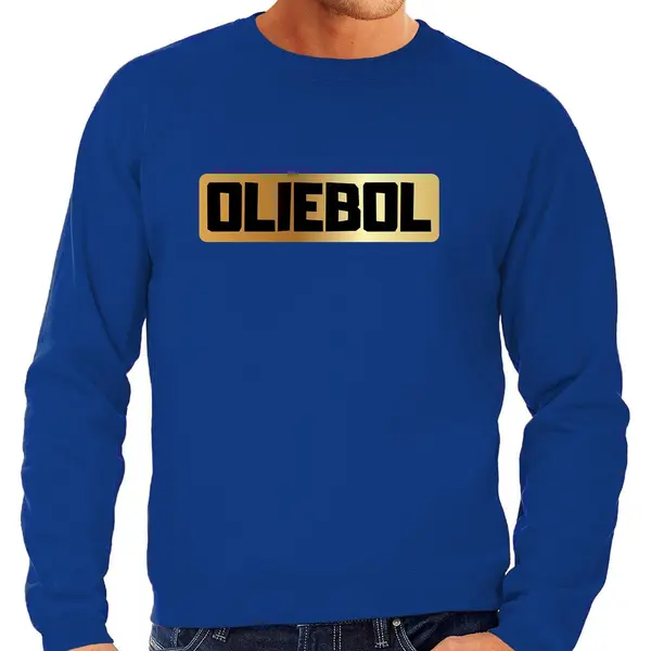 Bellatio Decorations Oliebol Foute Oud En Nieuw Sweater - Blauw - Heren - Jaarwisseling Outfit - Truien M thumbnail