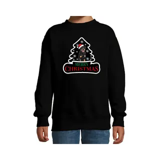 Bellatio Decorations Dieren Kersttrui Rottweiler Zwart Kinderen - Foute Honden Kerstsweater Jongen/ Meisjes - Kerst Outfit Dieren Liefhebber 170/176