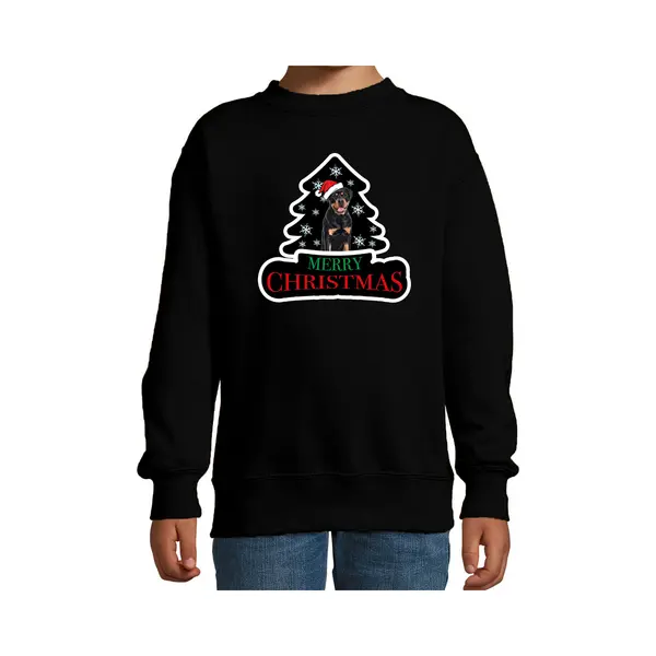 Bellatio Decorations Dieren Kersttrui Rottweiler Zwart Kinderen - Foute Honden Kerstsweater Jongen/ Meisjes - Kerst Outfit Dieren Liefhebber 170/176 thumbnail