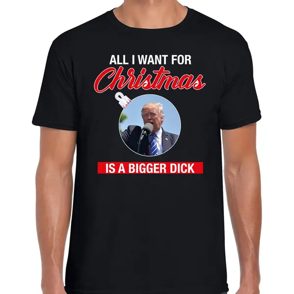 Bellatio Decorations Trump All I Want For Christmas Fout Kerst Shirt - Zwart - Heren - Kerst T-shirt / Kerst Outfit Xl thumbnail