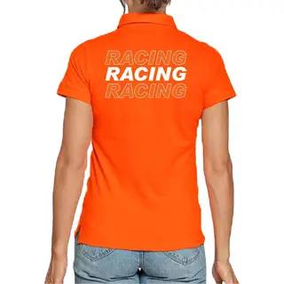Bellatio Decorations Racing Supporter / Race Fan Polo Shirt Oranje Voor Dames - Race Fan / Race Supporter / Coureur Supporter Xs