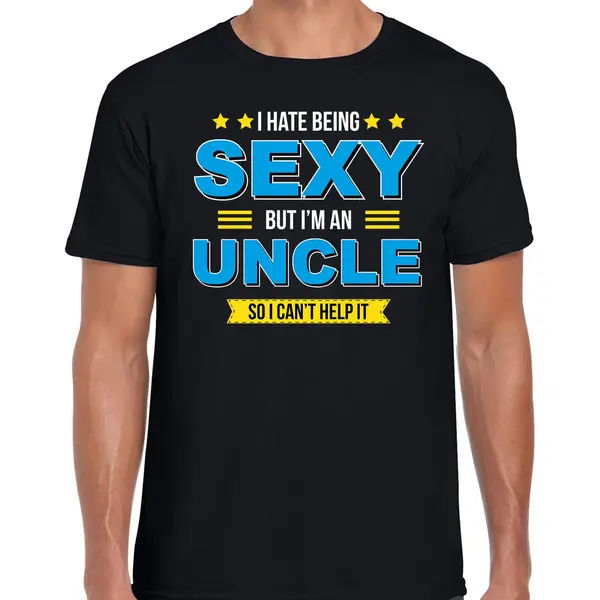 Bellatio Decorations Hate Being Sexy But Im An Uncle / Haat Sexy Zijn Maar Ben Oom Cadeau T-shirt Zwart Voor Heren - Kado Shirt / Verjaardag Cadeau Xl thumbnail