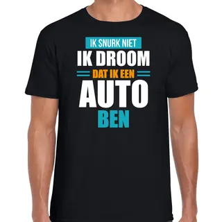 Bellatio Decorations Snurk Niet Droom Dat Ik Auto Ben Fun Tekst Slaapshirt / Pyjama Shirt - Zwart - Heren - Grappig Slaapshirt / Slaap Kleding T-shirt S