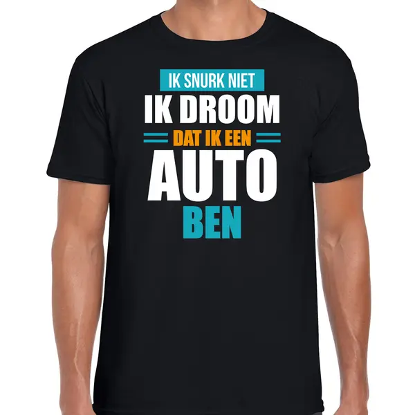Bellatio Decorations Snurk Niet Droom Dat Ik Auto Ben Fun Tekst Slaapshirt / Pyjama Shirt - Zwart - Heren - Grappig Slaapshirt / Slaap Kleding T-shirt S thumbnail