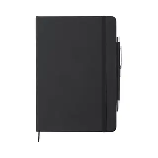 Notitieboek A5 - Notebook - Notitieboeken - Schrift - Hardcover - Met Pen - Kunstleer - Zwart