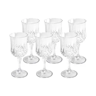 Wijnglazen Met Kristaleffect - 6x Stuks - 200 Ml - Kunststof - Herbruikbaar