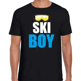 Bellatio Decorations Apres Ski T-shirt Ski Boy / Sneeuw Baas Zwart Heren - Wintersport Shirt - Foute Apres Ski Outfit/ Kleding/ Verkleedkleding S