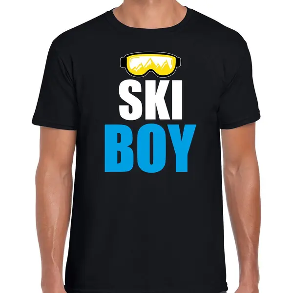 Bellatio Decorations Apres Ski T-shirt Ski Boy / Sneeuw Baas Zwart Heren - Wintersport Shirt - Foute Apres Ski Outfit/ Kleding/ Verkleedkleding S thumbnail
