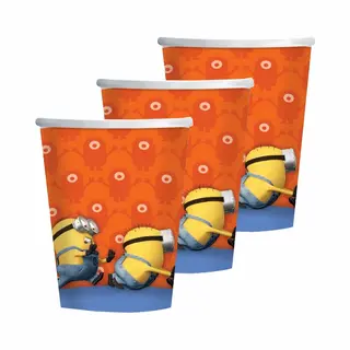 Minions Bekertjes - 16x - Karton - 266 Ml - Kinderfeest - Themafeestje - Papieren Bekers - Thema Feest - Kinderfeestje