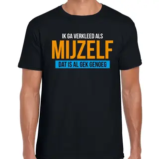 Bellatio Decorations Verkleed Als Mijzelf Verkleed T-shirt / Outfit Zwart Voor Heren - Carnaval / Feest Shirt Kleding / Kostuum Xxl