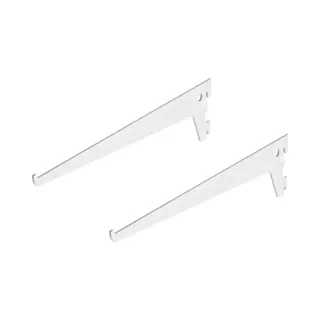 Plankdragers / Schapdragers - 2x Stuks - Wit Gelakt - Staal - 25 Cm - Draagvermogen 110 Kg - Wandplank / Wandrek