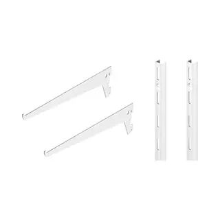 6x Plankdragers 25 Cm Met 2x Wandrails 49.5 Cm - Wandrailsysteem / Opbergruimte Maken
