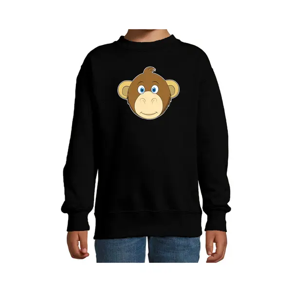 Bellatio Decorations Cartoon Aap Trui Zwart Voor Jongens En Meisjes - Kinderkleding / Dieren Sweaters Kinderen 134/146 thumbnail