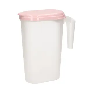 Plasticforte Waterkan - Sapkan - Transparant/roze - Met Deksel - 1.6 Liter - Kunststof - Smalle Schenkkan Die In De Koelkastdeur Past