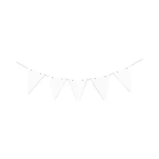 Diy Papieren Vlaggenlijn Vlaggetjes - Wit / Blanco - 30x Stuks - Zelf Vlaggenlijnen Maken/beschilderen/inkleuren