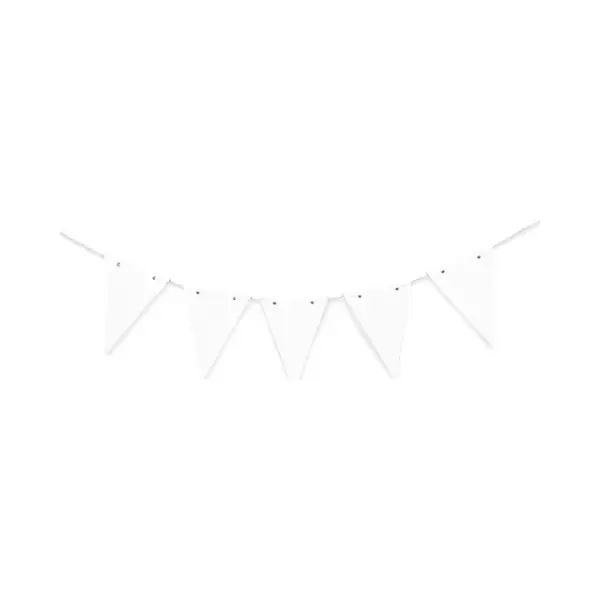 Diy Papieren Vlaggenlijn Vlaggetjes - Wit / Blanco - 30x Stuks - Zelf Vlaggenlijnen Maken/beschilderen/inkleuren thumbnail
