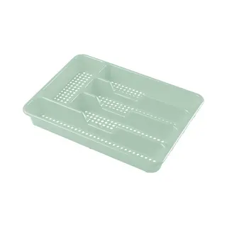 Hega hogar Kunststof Bestekbak/bestekhouders 5-vaks Mintgroen - 34 X 25 X 4 Cm - Keuken Lades Opbergers - Vakverdelingen