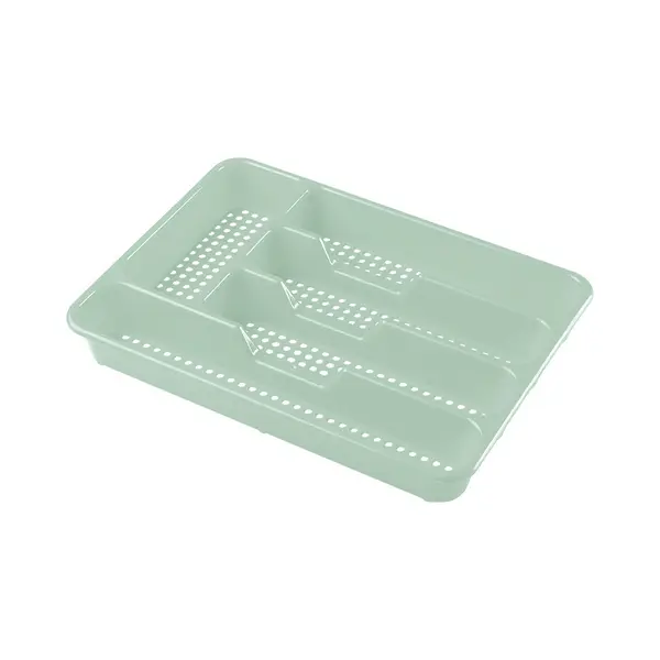 Hega hogar Kunststof Bestekbak/bestekhouders 5-vaks Mintgroen - 34 X 25 X 4 Cm - Keuken Lades Opbergers - Vakverdelingen thumbnail