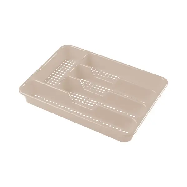 Hega hogar Kunststof Bestekbak/bestekhouders 5-vaks Taupe - 34 X 25 X 4 Cm - Keuken Lades Opbergers - Vakverdelingen thumbnail