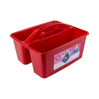 Hega Hogar Opbergbox/opbergmand - Rood - Met Handvat - 6 Liter - Kunststof - 31 X 26, 5 X 18 Cm - Voor Schoonmaakspullen