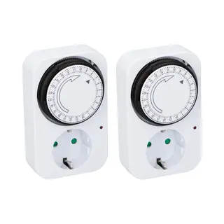 Grundig 2x Stuks Programmeerbare Tijdklok/tijdschakelaar/stekkerdoos Voor Binnen 24-uurs