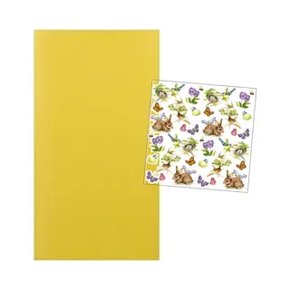 Pasen Gedekte Tafel Set Geel Plastic Tafelkleed 120 X 180 Cm Met 20x Pasen Thema Servetten Van 33 X 33 Cm