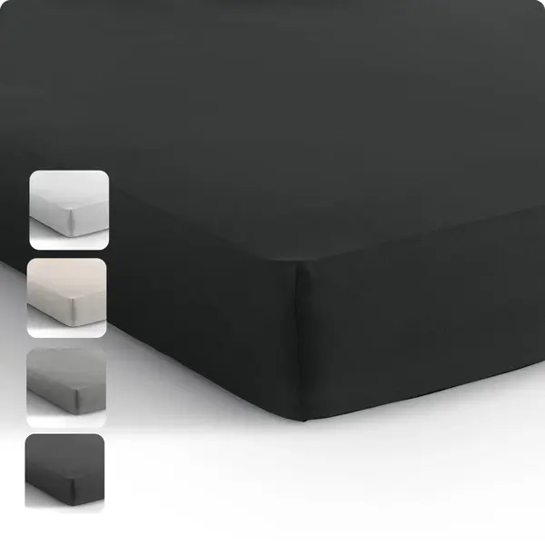 Sleeptime Jersey Hoeslaken - Jersey - 140x200 - Zwart thumbnail