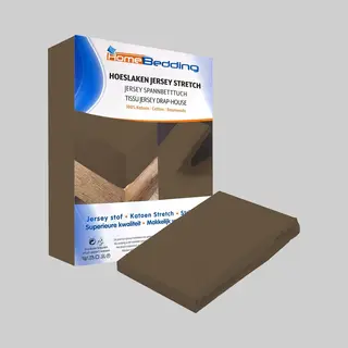 Home bedding Premium Hoeslaken-jersey-100% Katoen -stretch-2Persoons-160x200+ 30cm Hoekhoogte - Donkerbruin