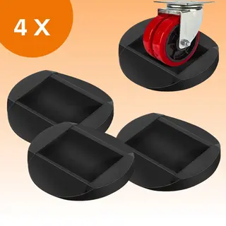 Flooq Vloerbeschermer Wieltjes - Meubel Onderzetters - Bescherm Cups - Vloerbescherming - Caster Cups - Anit-slip - Zwart