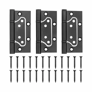Scharnier - Zwart - Rvs - Kos Design - Freesvrije Scharnieren Zwart Rvs - Set A 3 Stuks - Kos Design - 100x38 Mm