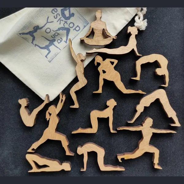 WoodyDoody Desktop Yoga Anti Stress Stapeltoren - Balanceer Toren Voor Kantoor Of Thuis - Breinbreker Volwassenen Yoga Puzzel Met Opbergtas - Reis Spellen thumbnail